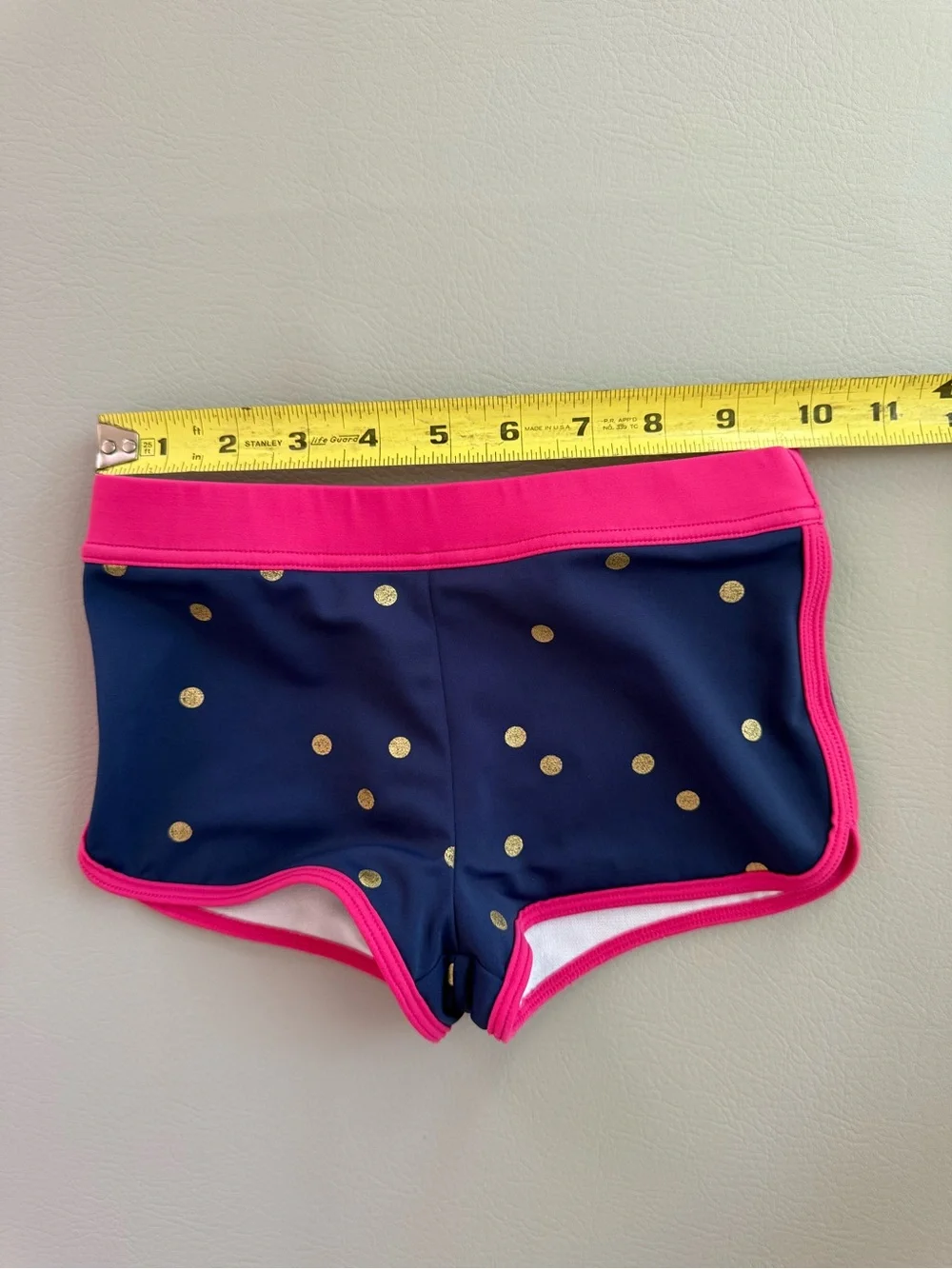 Mini Boden Gold Polkadot Swim Shorts Bikini Bottoms